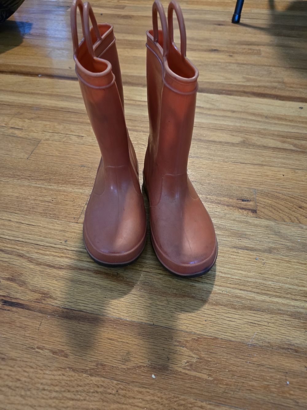 Kids Orange Rain Boots - Classic Waterproof Pull-On